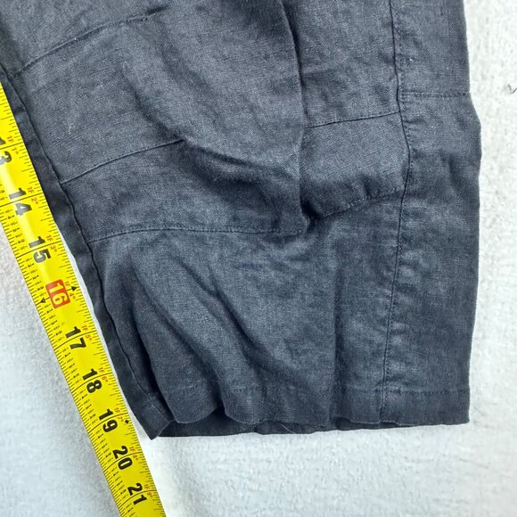 Chintamani Alchemists Black Linen Barrel Drop Crotch Cropped Pants Womens M - Picture 7 of 13